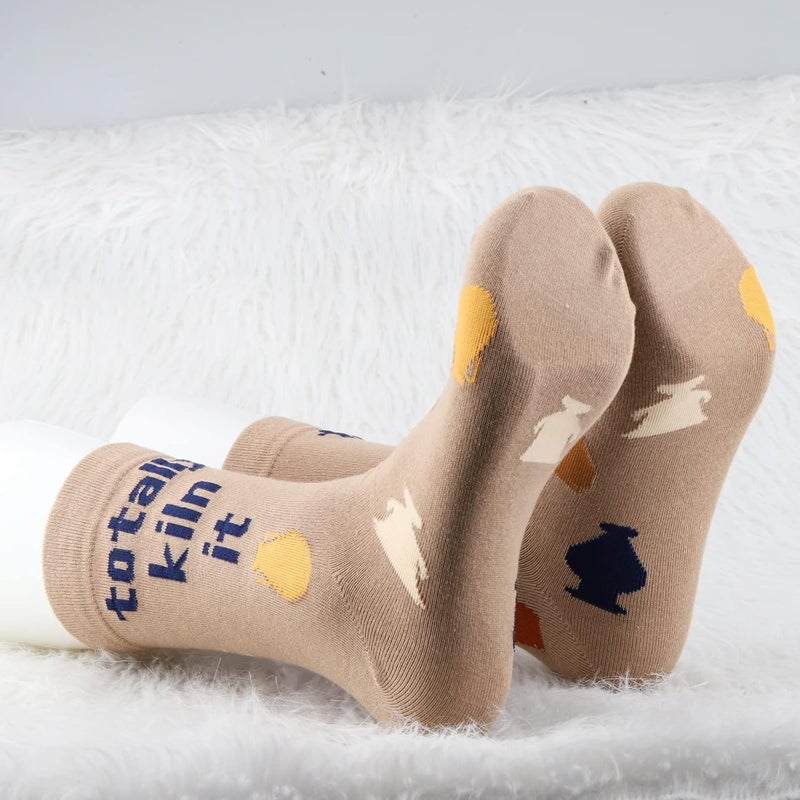 MBMSO Ceramic Artist Gifts 2 Pairs Totally Kiln It Pottery Socks for Pottery Lover and Ceramic Maker - Image 5
